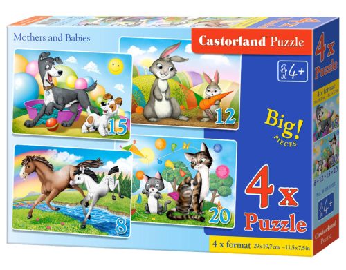 Puzzle 4in1 8,12,15,20 darabos Anyák és babák