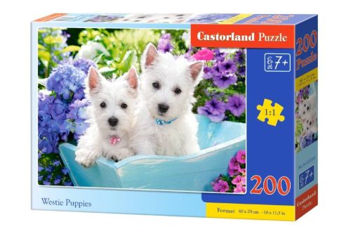 Puzzle 200 darab Westie kölyökkutyák