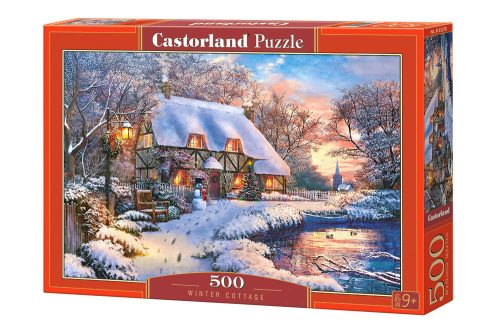 Puzzle 500 db. Téli házikó