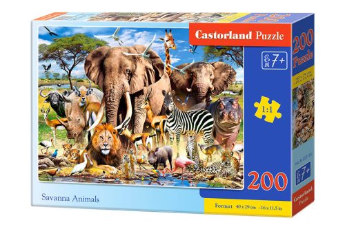 Puzzle 200 db. Szavanna állatai