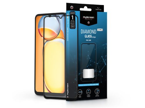 Xiaomi Redmi 13C/Redmi 13R edzett üveg képernyővédő fólia - MyScreen Protector  Diamond Glass Lite Edge2.5D Full Glue - fekete