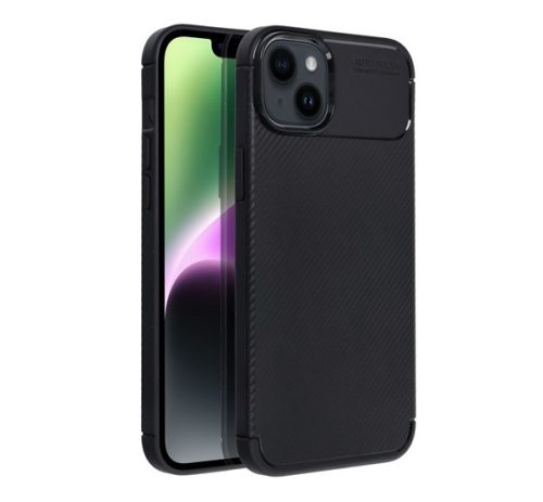 Forcell Carbon Premium hátlap tok,  Apple iPhone 14 Plus , fekete