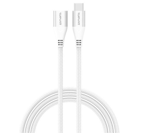 4smarts Extension USB-C kábel, 60W, 1.5m, fehér