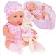 Baby Doll Newborn wearing a pink hat dress + rabbit ZA 5007 RO