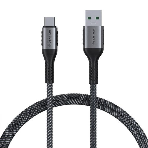 USB-A 3.1-USB-C gyorstöltő kábel Lention CB-ACE-6A1M, 6A, 10 Gbps, 0,5 m (fekete)