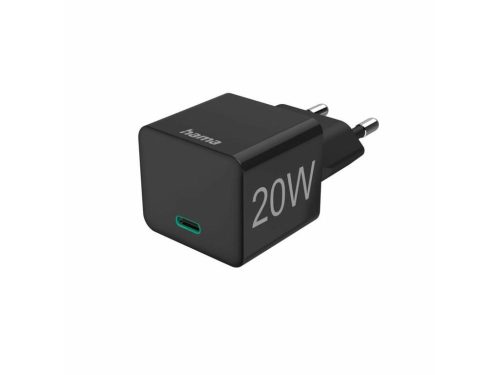 Hama mini USB-C Hálózati adapter - Fekete (20W)