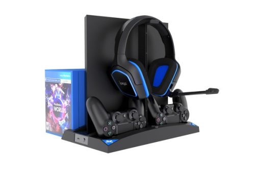 IPEGA P4009 MULTIFUNKCIÓS ÁLLVÁNY  + 2 AKKUMULÁTOR PS4 FEKETE