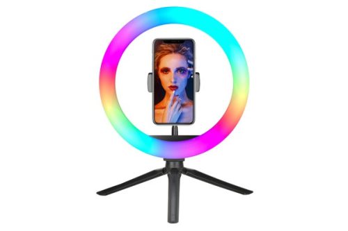 XO BGD007/MJ26 TRIPOD SELFIE ÁLLVÁNY RGB LED LÁMPÁVAL FEKETE