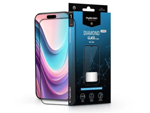 Apple iPhone 16 edzett üveg képernyővédő fólia - MyScreen Protector Diamond     Glass Lite Edge2.5D Full Glue - fekete