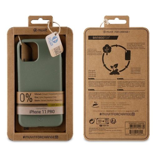 Coque Muvit Samsung A217 Galaxy A21s ütésálló, bambuszrost alapú tok zöld