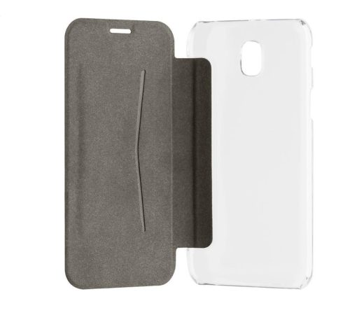 Xqisit Flap Cover Samsung J330 Galaxy J3 (2017) oldalra nyíló mágneses tok átlátszó hátlappal