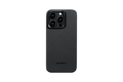 PITAKA MAGEZ CASE 4 IPHONE 15 PRO MAX 6.7 MAGSAFE KOMPATIBILIS TOK FEKETE-SZÜRKE