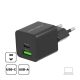 Hálózati töltő adapter PD30W/QC3.0 18W, fekete