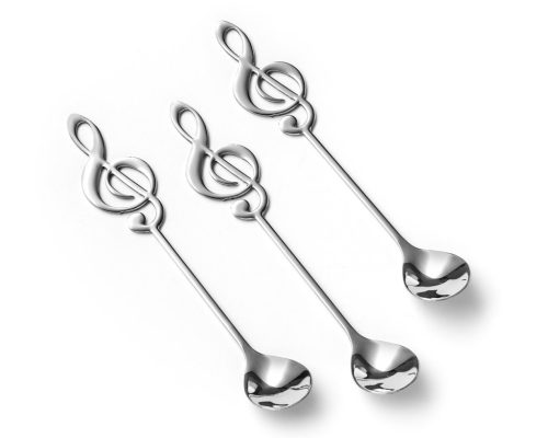 Fém teáskanál MUSIC CLEF 3 db SILVER