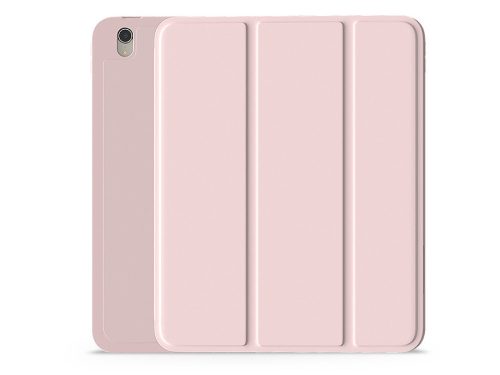 Apple iPad 10.9 (2022) tablet tok (Smart Case) on/off funkcióval, Apple Pencil tartóval - Devia Rosy Series Leather Case With Pencil Slot - pink