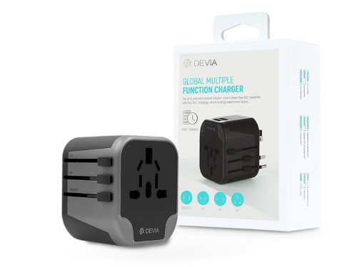 Devia többfunkciós globális hálózati töltő adapter (UK/EU/USA/USA/Japán/AU) -   Devia Global Multiple Function Charger - fekete