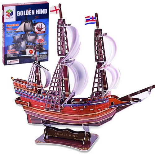 3D puzzle hajó Golden Hind hajó 108 darabos térbeli puzzle ZA2600