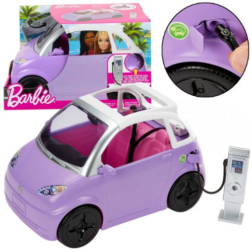 Barbie Doll kabrió autó elektromos töltőállomással ZA5527