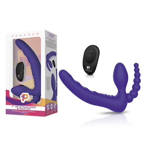 Pegasus - 7” Remote Control Strapless D.P. Silicone Strap on