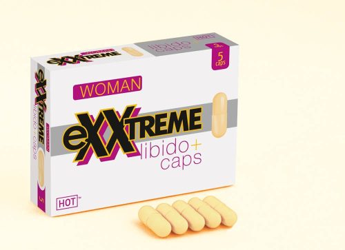 Hot exxtreme Libido Caps woman - étrend-kiegészítő kapszula nőknek B3 és B9 vitaminnal 1x 5 darab